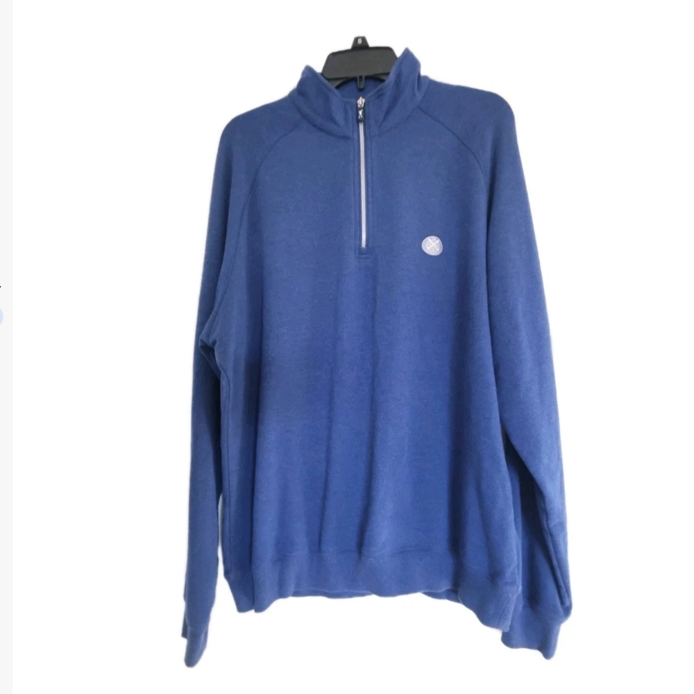 Fairway & Greene F&G Tech Men's Heather Blue 1/4 Zip Pullover Sweater Size XL